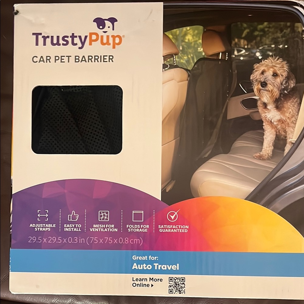 Rusty TrustyPup Car Pet Barrier - Black and Purple